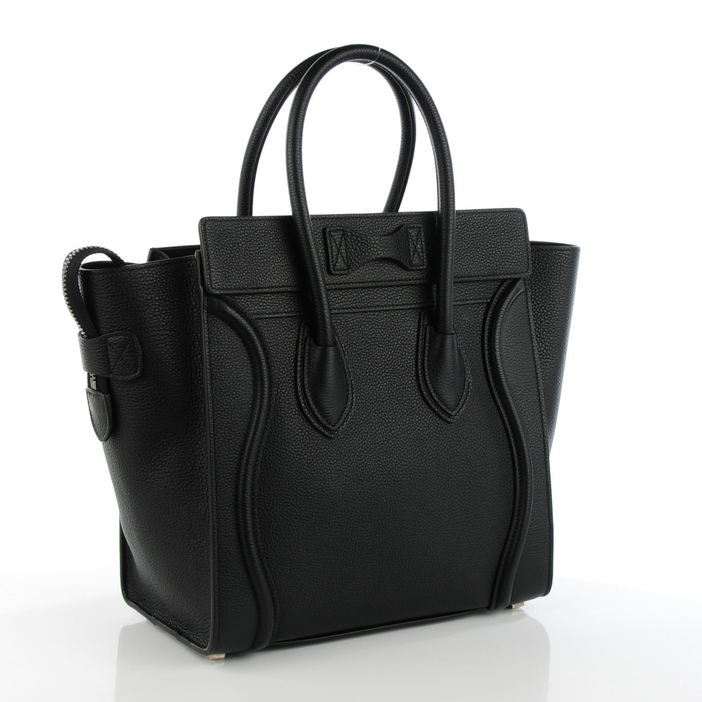 Drummed Calfskin Micro Luggage Black