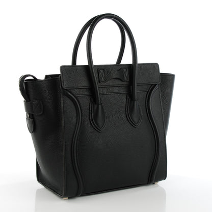 Celine Drummed Calfskin Micro Luggage Black 3 of 8
