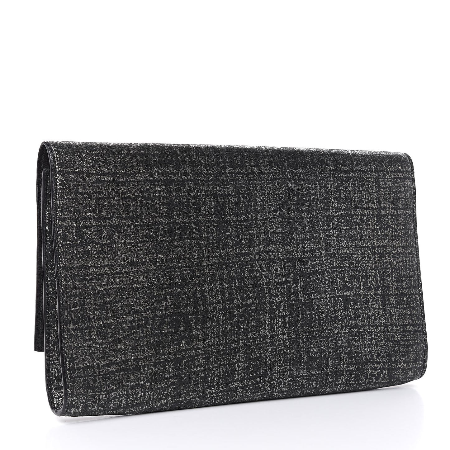 Metallic Textured Large Belle De Jour Clutch Dark Silver