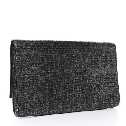 Saint Laurent Metallic Textured Large Belle De Jour Clutch Dark Silver 3 of 8