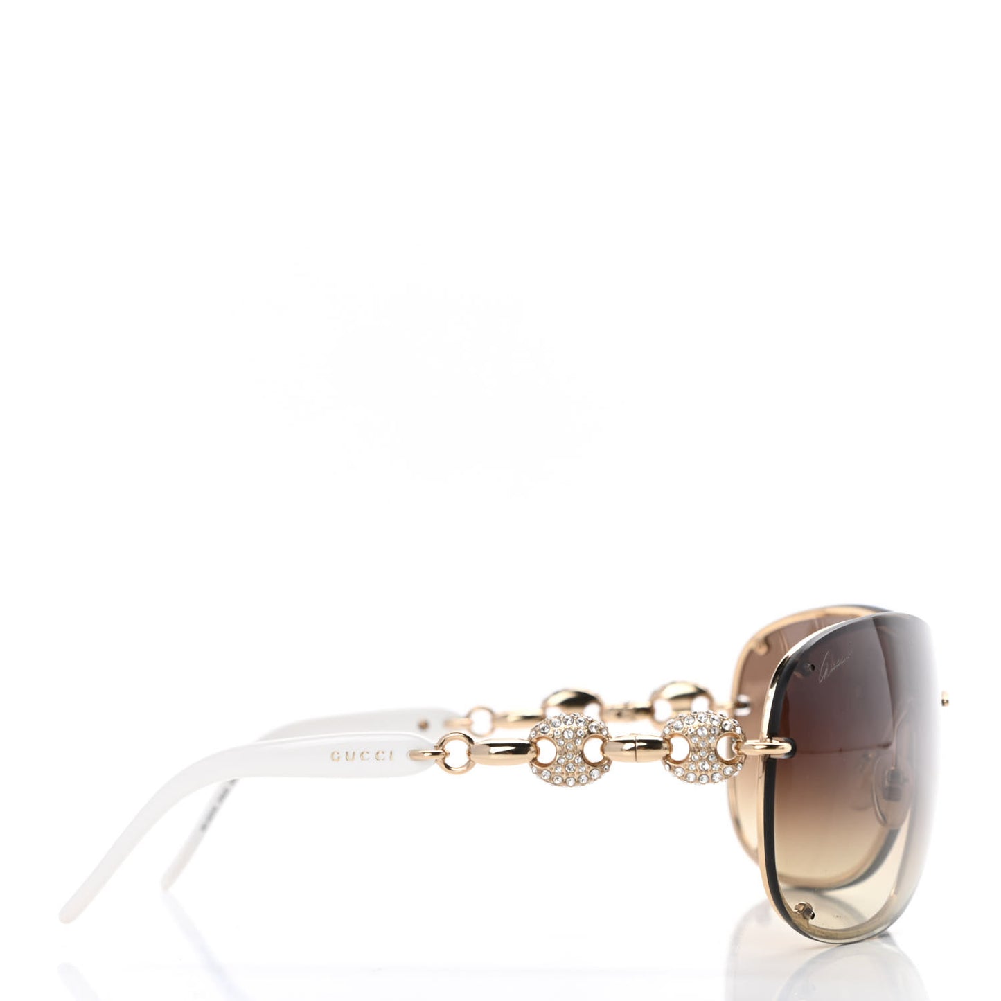 Crystal Marina Chain Shield Sunglasses GG4231/S White