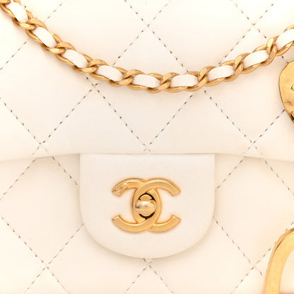 Chanel Lambskin Quilted Mini Heart Charms Flap White 8 of 11