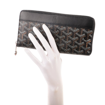 Goyard Goyardine Matignon Zip Around GM Wallet Black 2 of 8