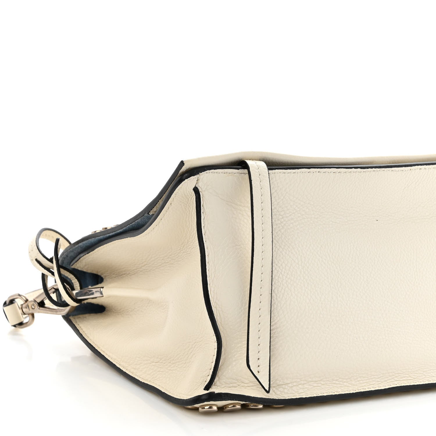 Prada Glace Calf Studded Etiquette Flap Bianco Astra 10 of 12