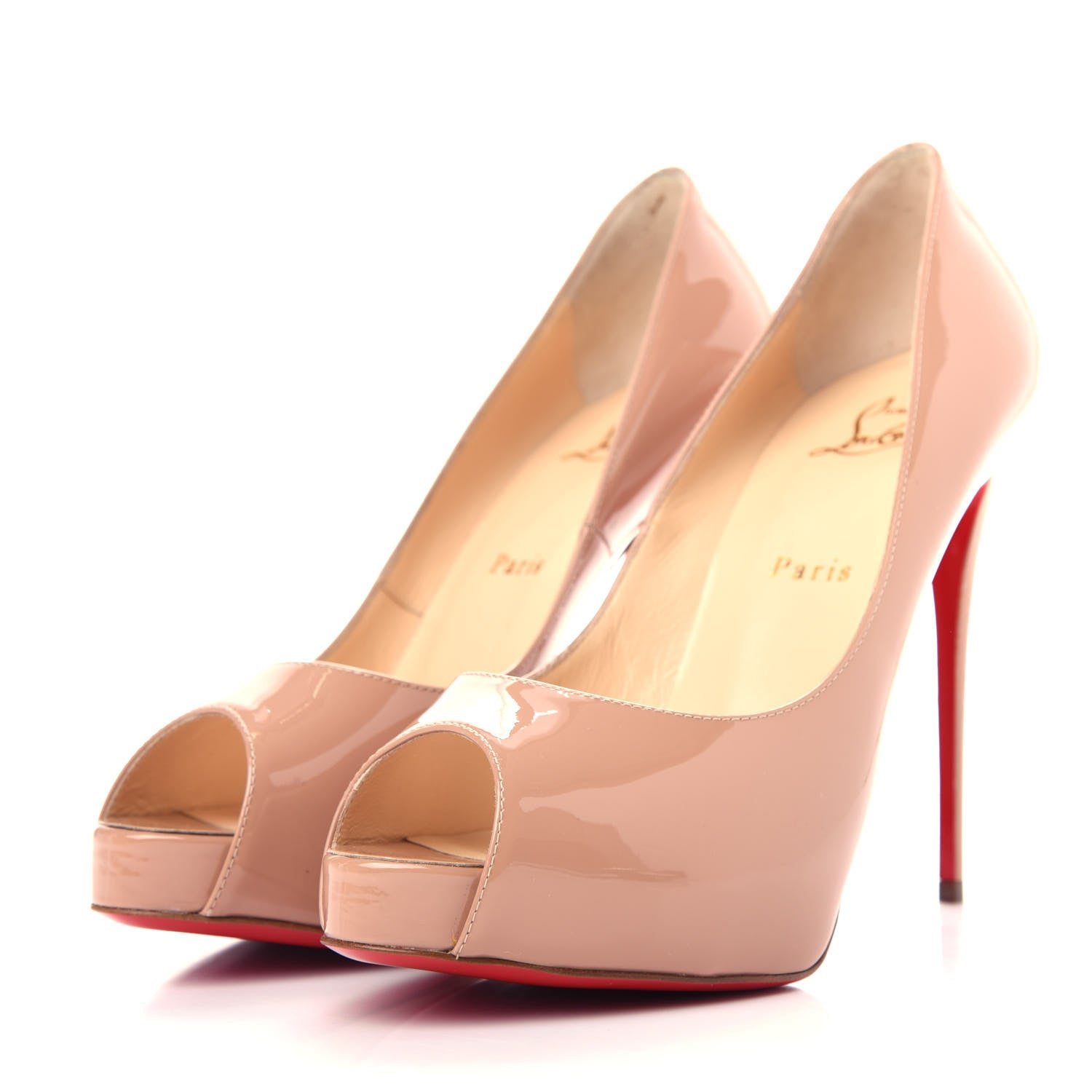 Christian Louboutin Patent New Very Prive 120 Pumps 39.5 Nude 3 of 10