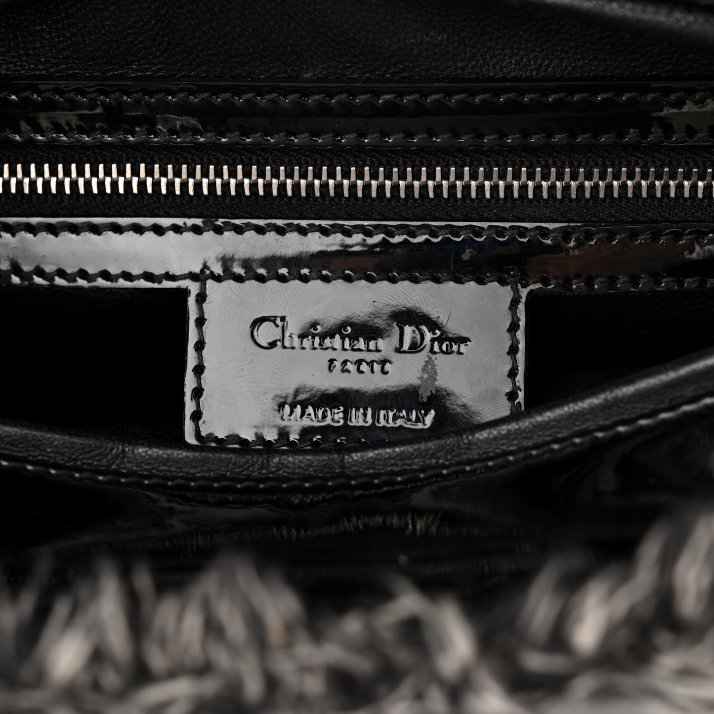 Tweed Cannage Large Lady Dior Black