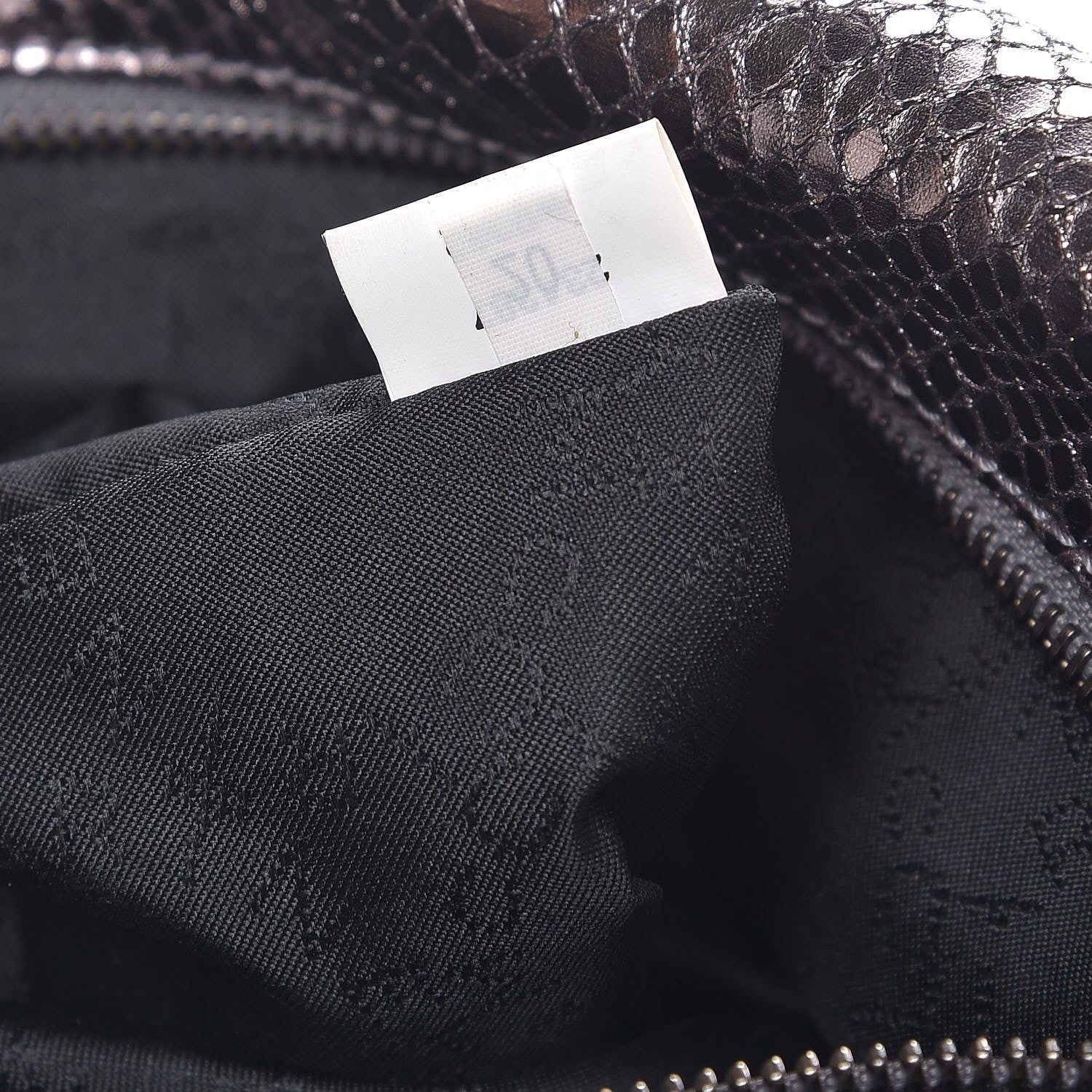 Stella McCartney Metallic Snakeskin Effect Falabella Fold Over Tote Grey 8 of 9