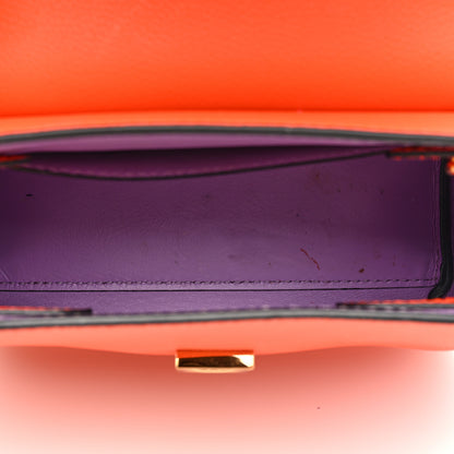 Versace Grained Calfskin Small La Medusa Top Handle Bag Orange 5 of 9