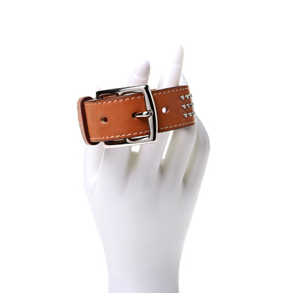 Hermes Barenia Studded Buckle Bracelet Fauve 2 of 4