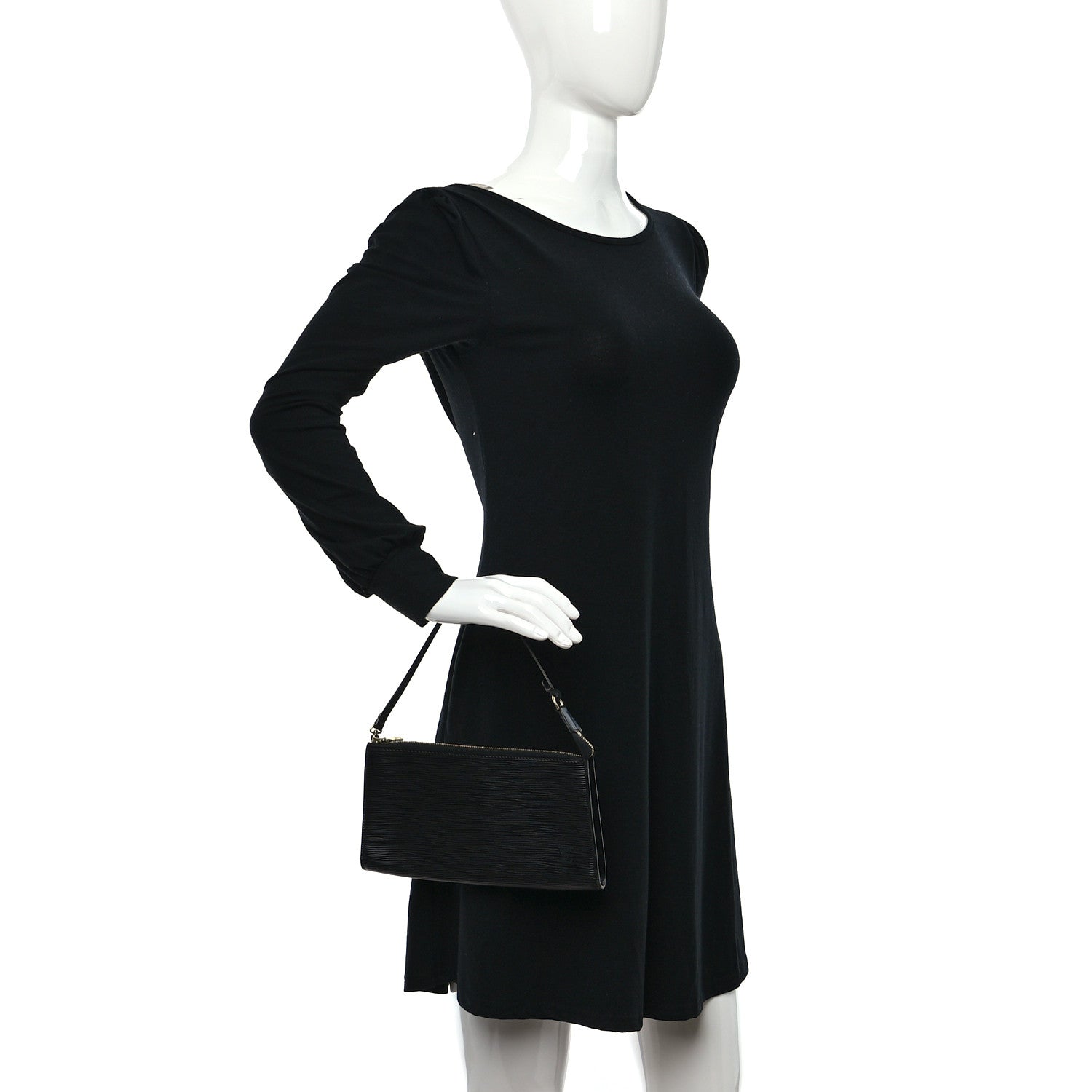Louis Vuitton Epi Pochette Accessories 24 Black 3 of 8