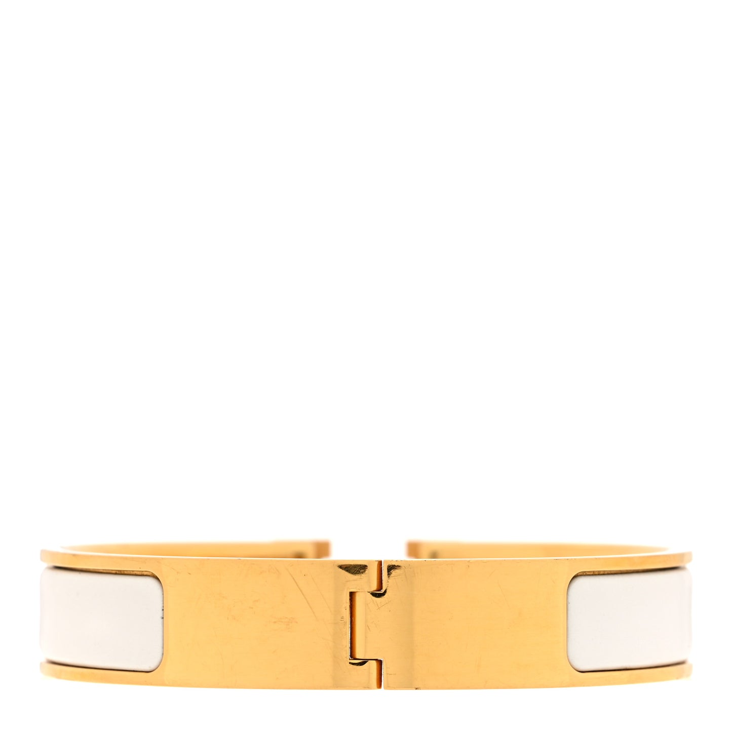 Enamel Narrow Clic Clac H Bracelet PM White