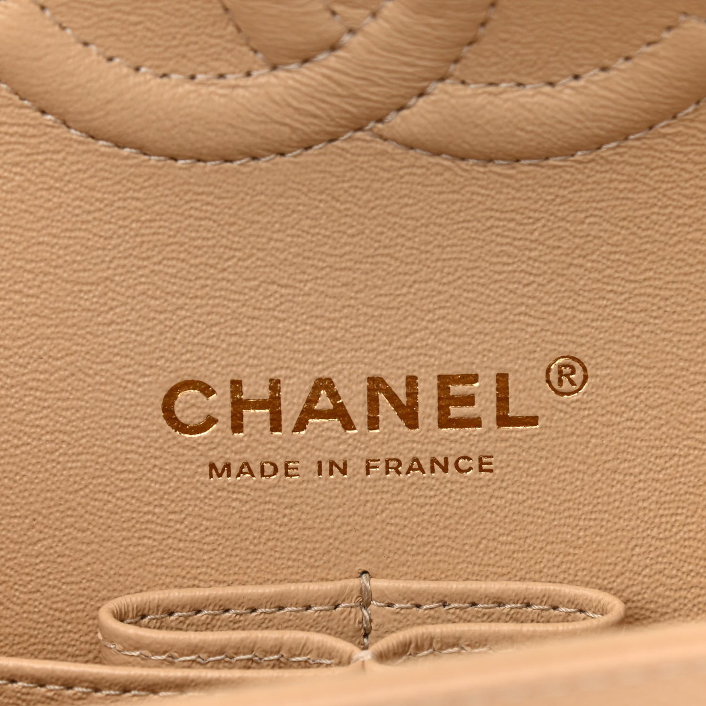 Caviar Quilted Medium Double Flap Beige