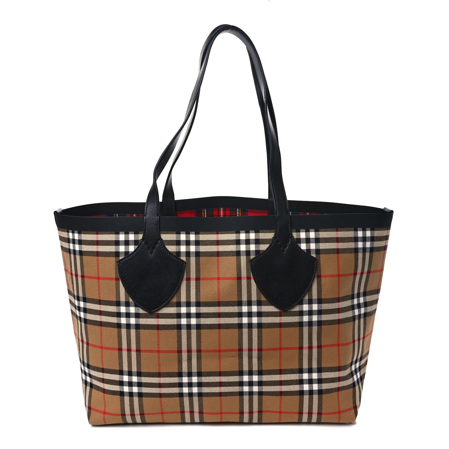 Burberry Vintage Check Medium The Giant Reversible Tote Antique Yellow Bright Red 1 of 15