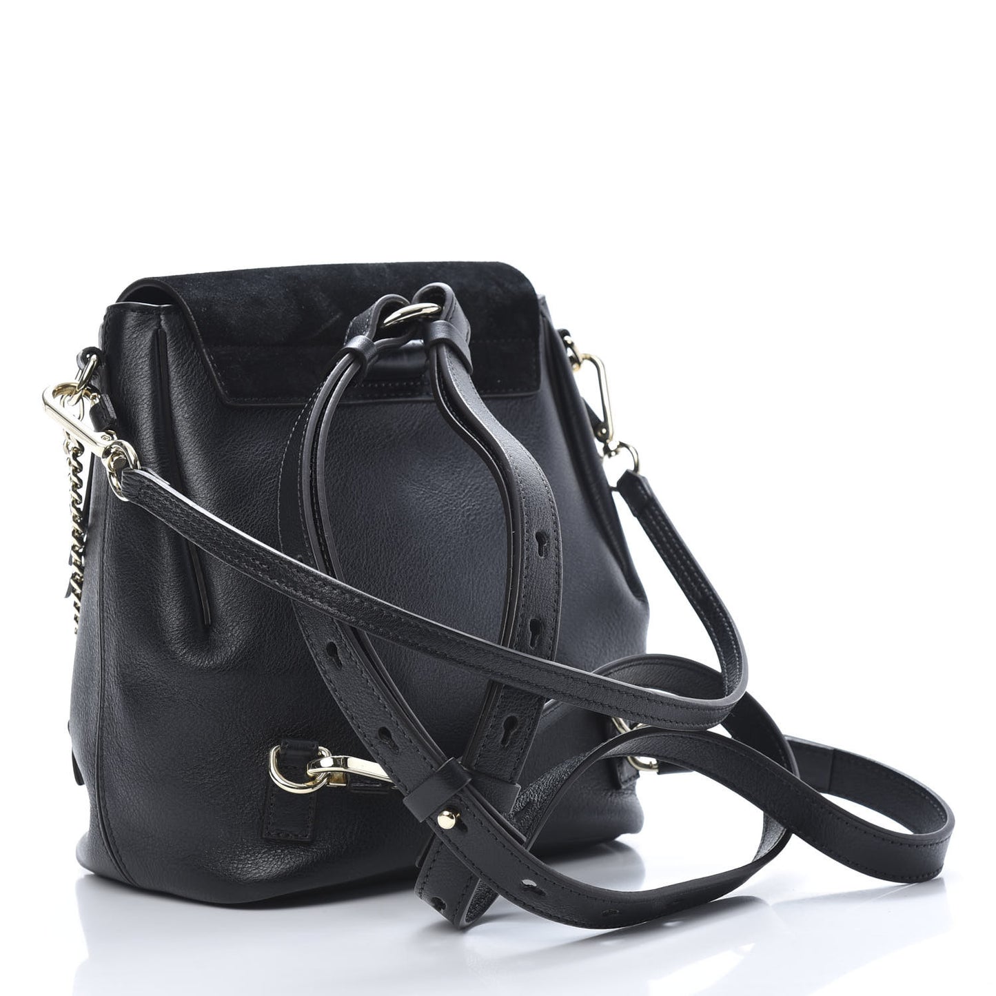 Suede Calfskin Medium Faye Backpack Black