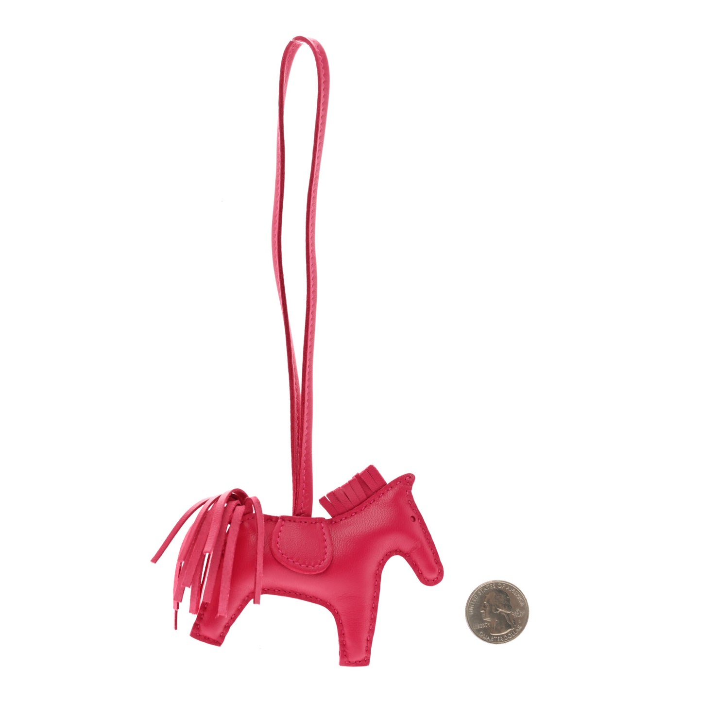 Milo Lambskin Grigri Rodeo Horse Bag Charm PM Rose Mexico
