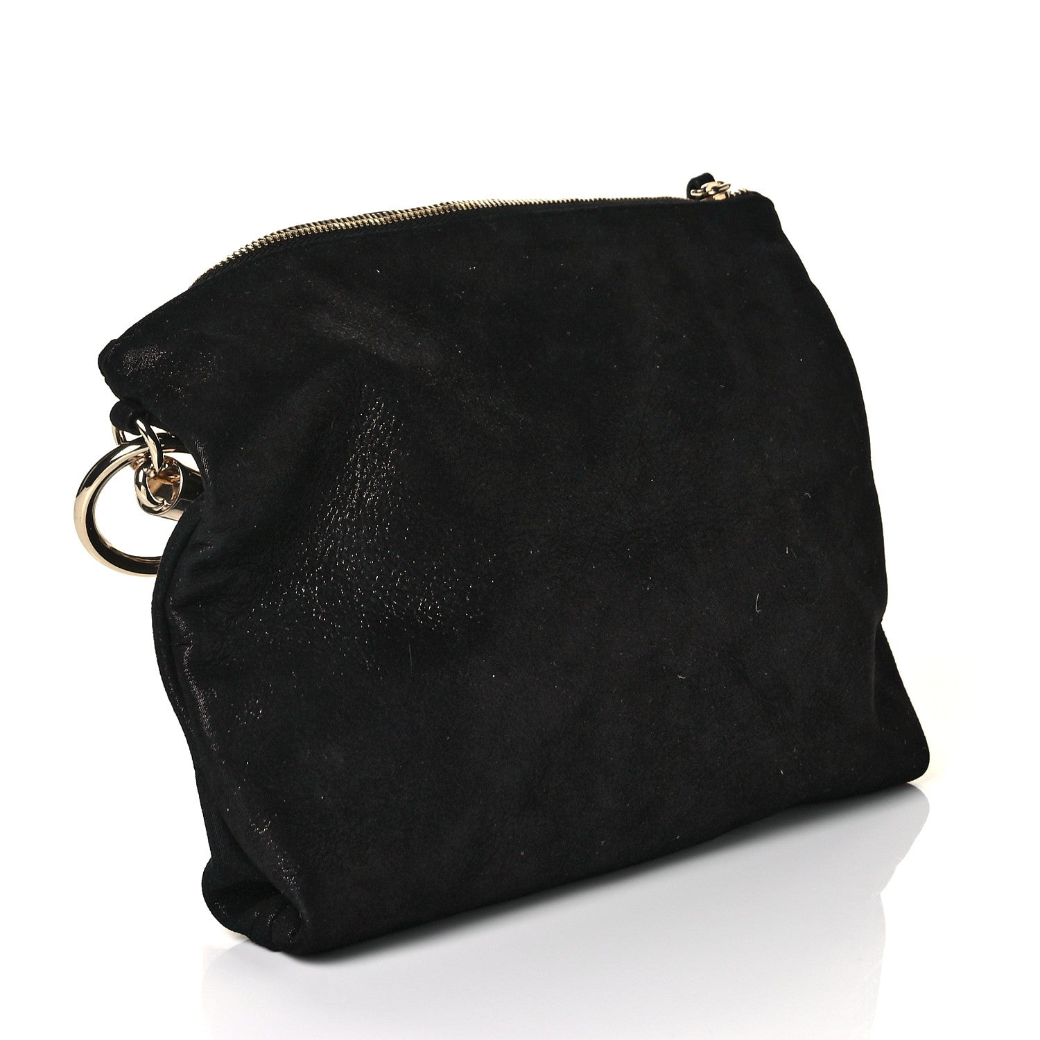 Jimmy Choo Shimmer Suede Callie Clutch Bag Black 2 of 9