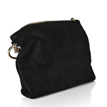 Jimmy Choo Shimmer Suede Callie Clutch Bag Black 2 of 9