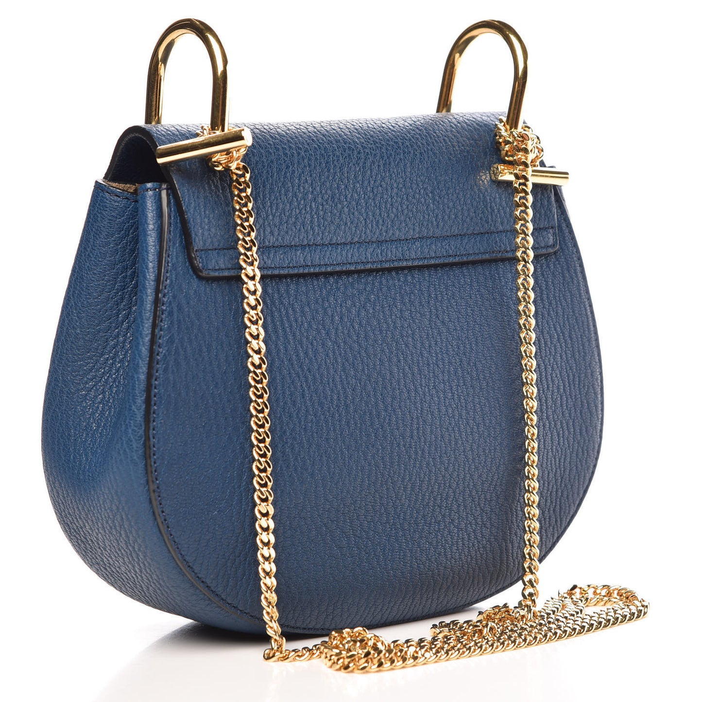 Grained Lambskin Mini Drew Shoulder Bag Royal Navy
