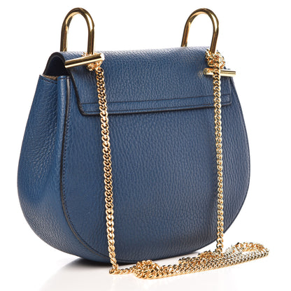 Chloe Grained Lambskin Mini Drew Shoulder Bag Royal Navy 3 of 9