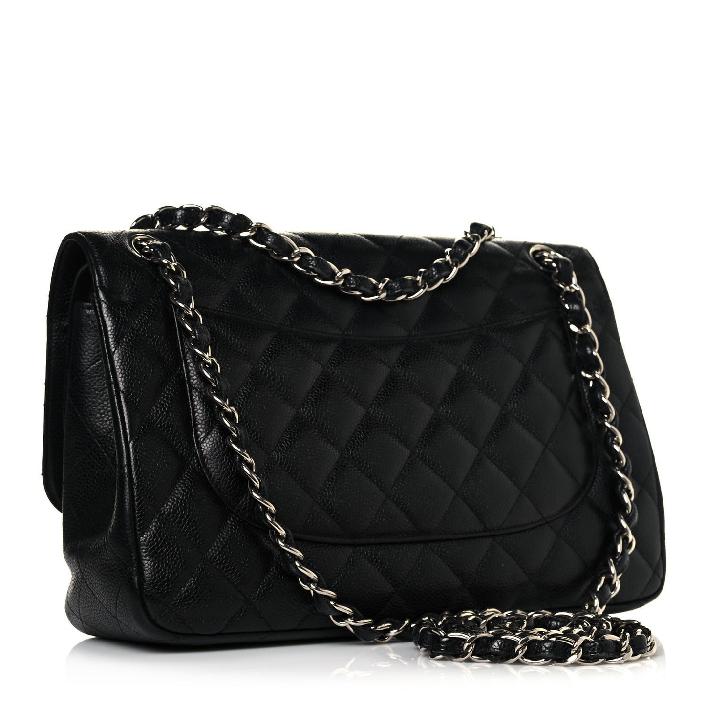 Caviar Quilted Jumbo Double Flap Black