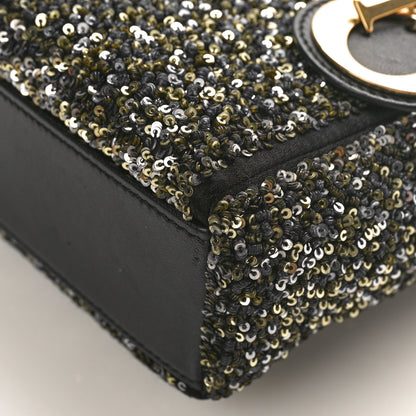 Christian Dior Satin Lambskin Sequin Embroidered Mini Lady Dior Black Multicolor 8 of 8
