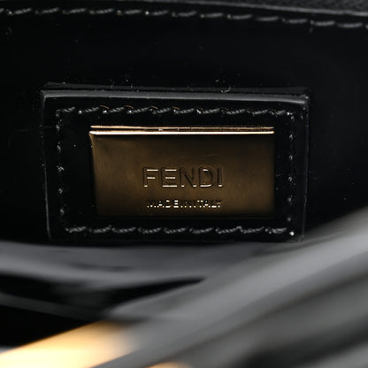 Fendi Vitello Vernice Mou Mini Peekaboo Iconic Satchel Black 6 of 10
