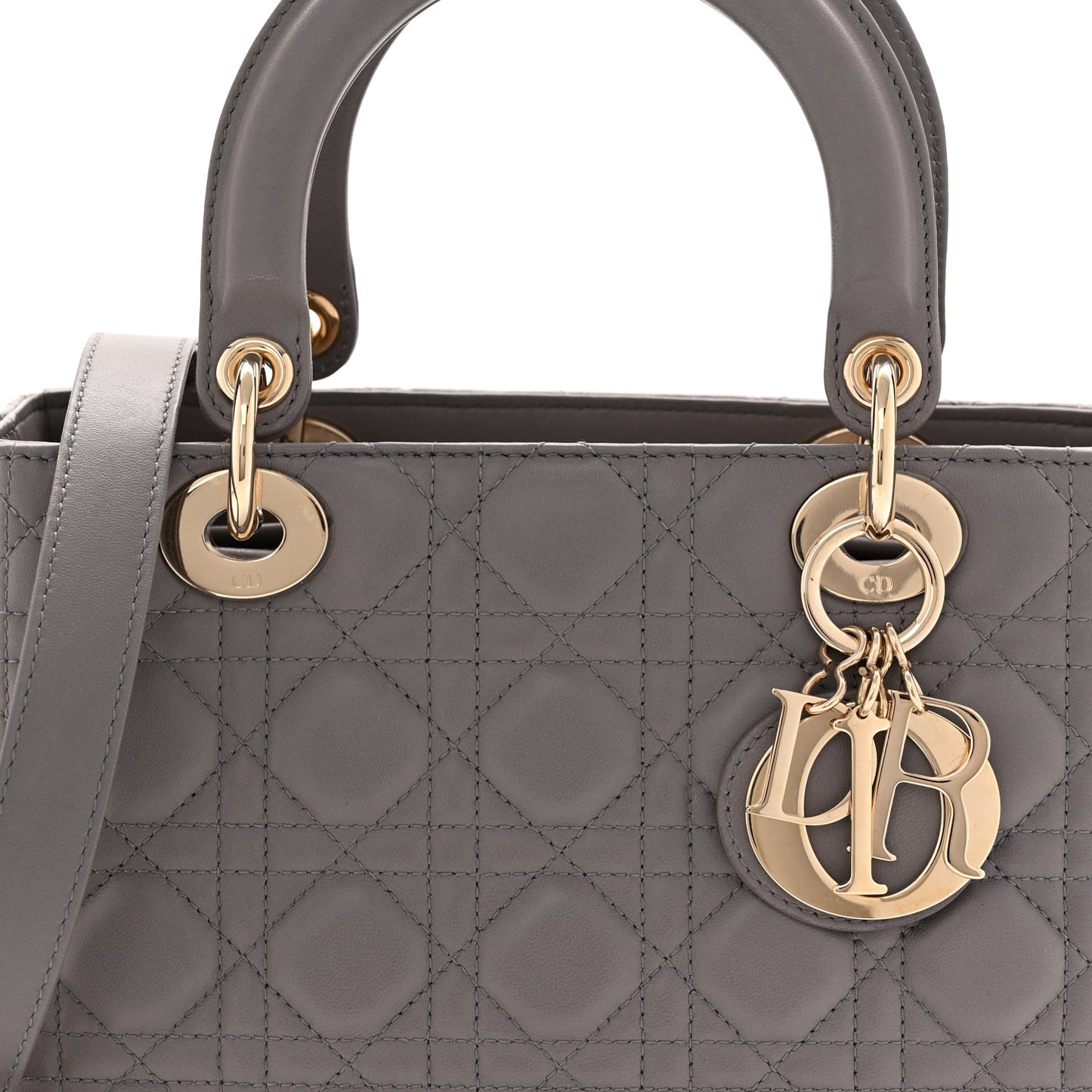 Lambskin Cannage Medium Lady Dior Grey