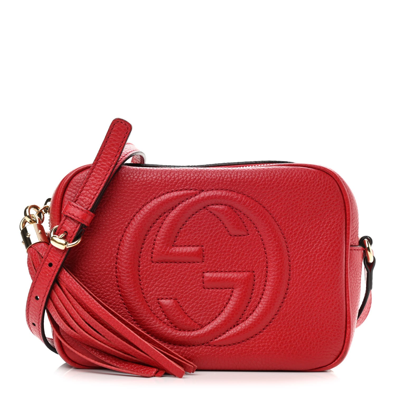 Gucci Pebbled Calfskin Small Soho Disco Bag Tabasco Red 1 of 11