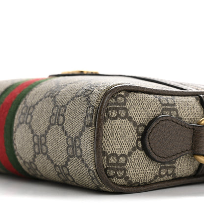 Gucci X BALENCIAGA BB Supreme Monogram Web Mini Ophidia Shoulder Bag Beige New Acero 10 of 12