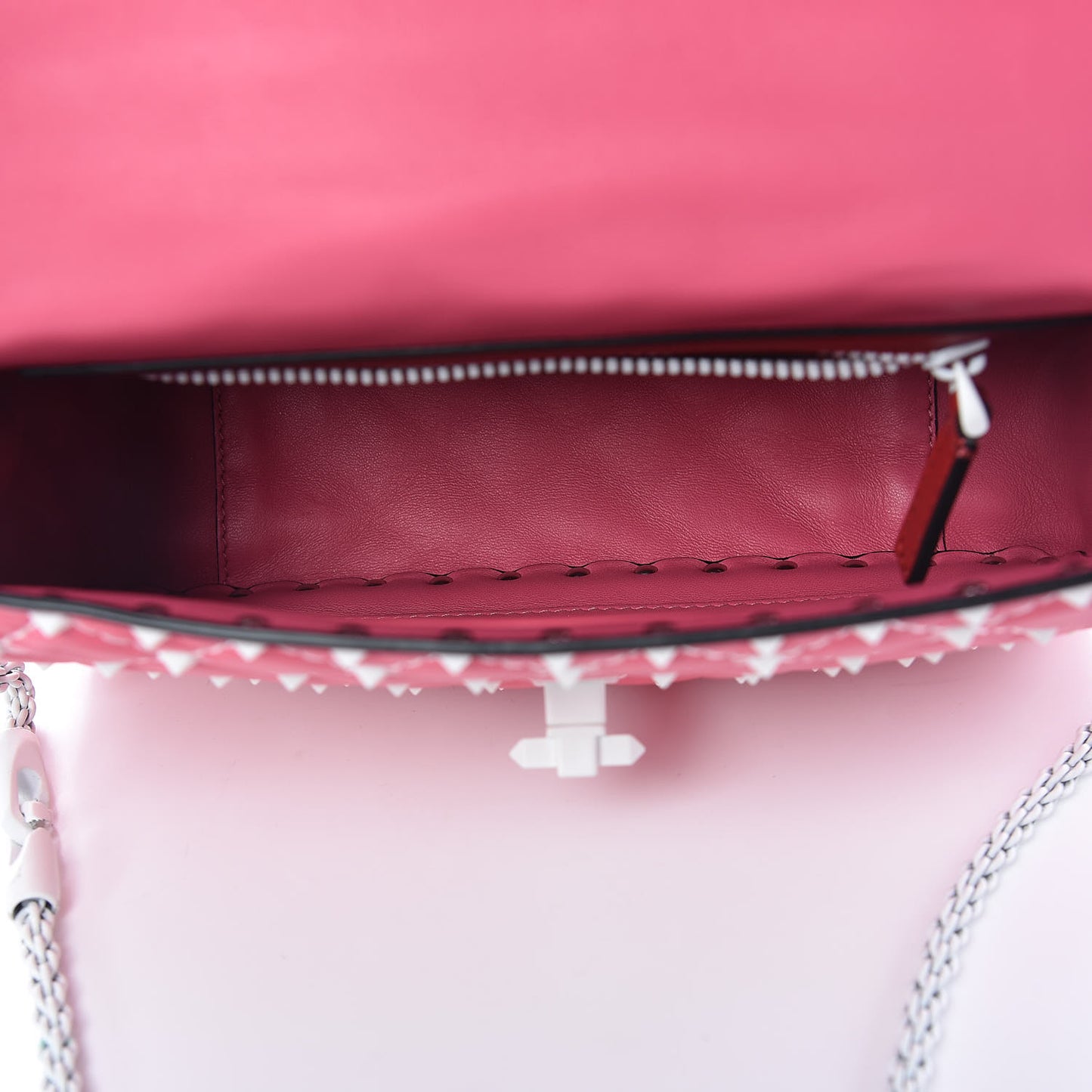 Lambskin Medium Free Rockstud Spike Shoulder Bag Shadow Pink