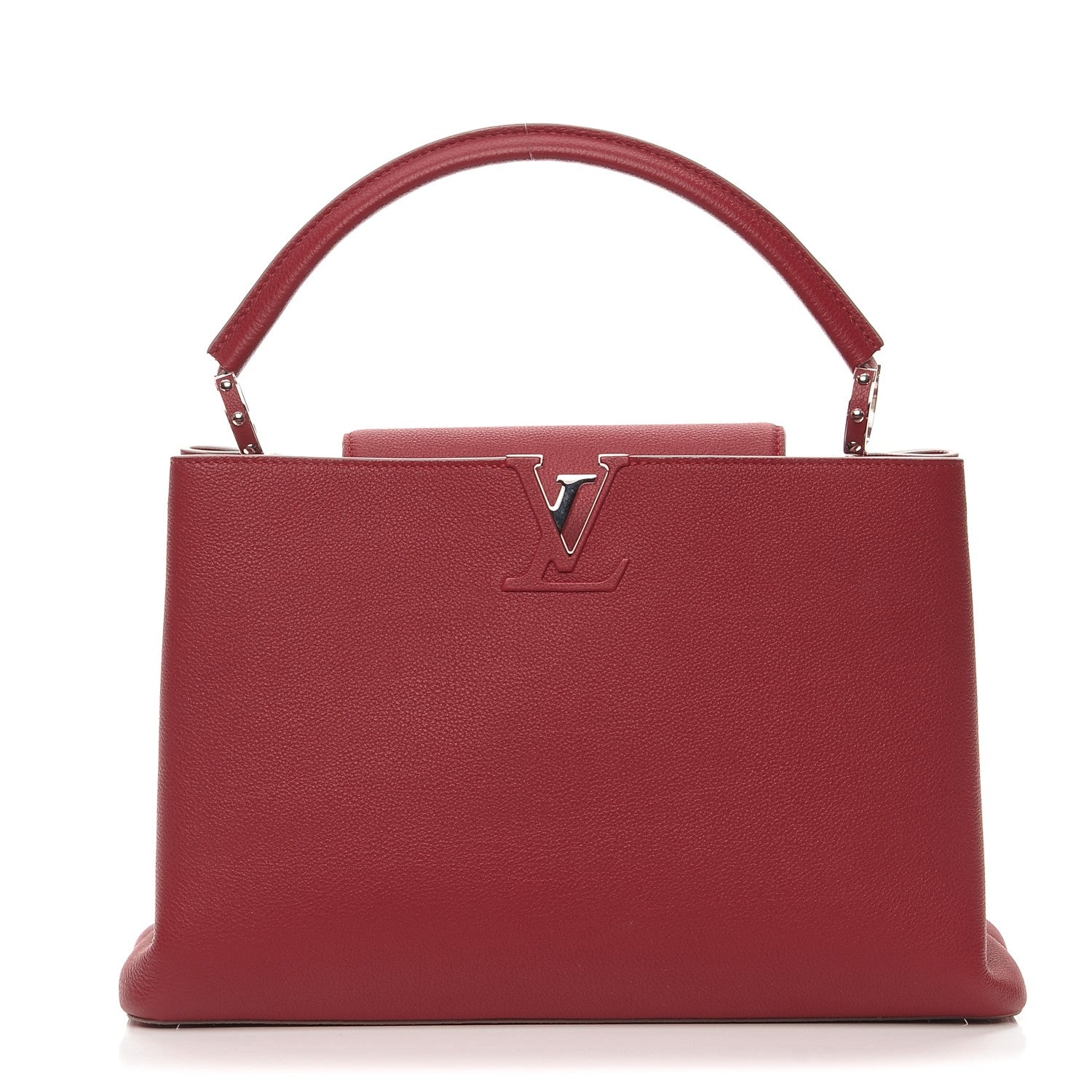 Louis Vuitton Veau Cachemire Capucines MM Cherry 1 of 7