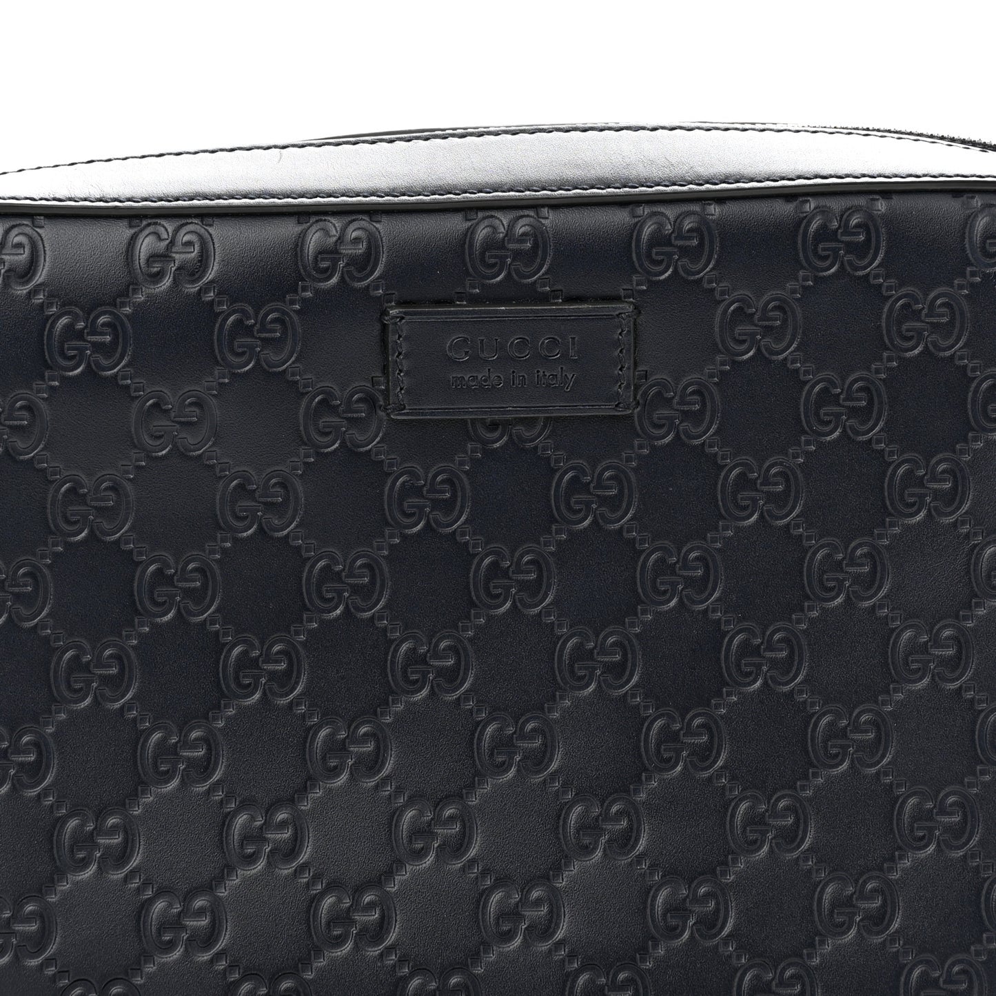 Guccissima Zip Pouch Wristlet Black