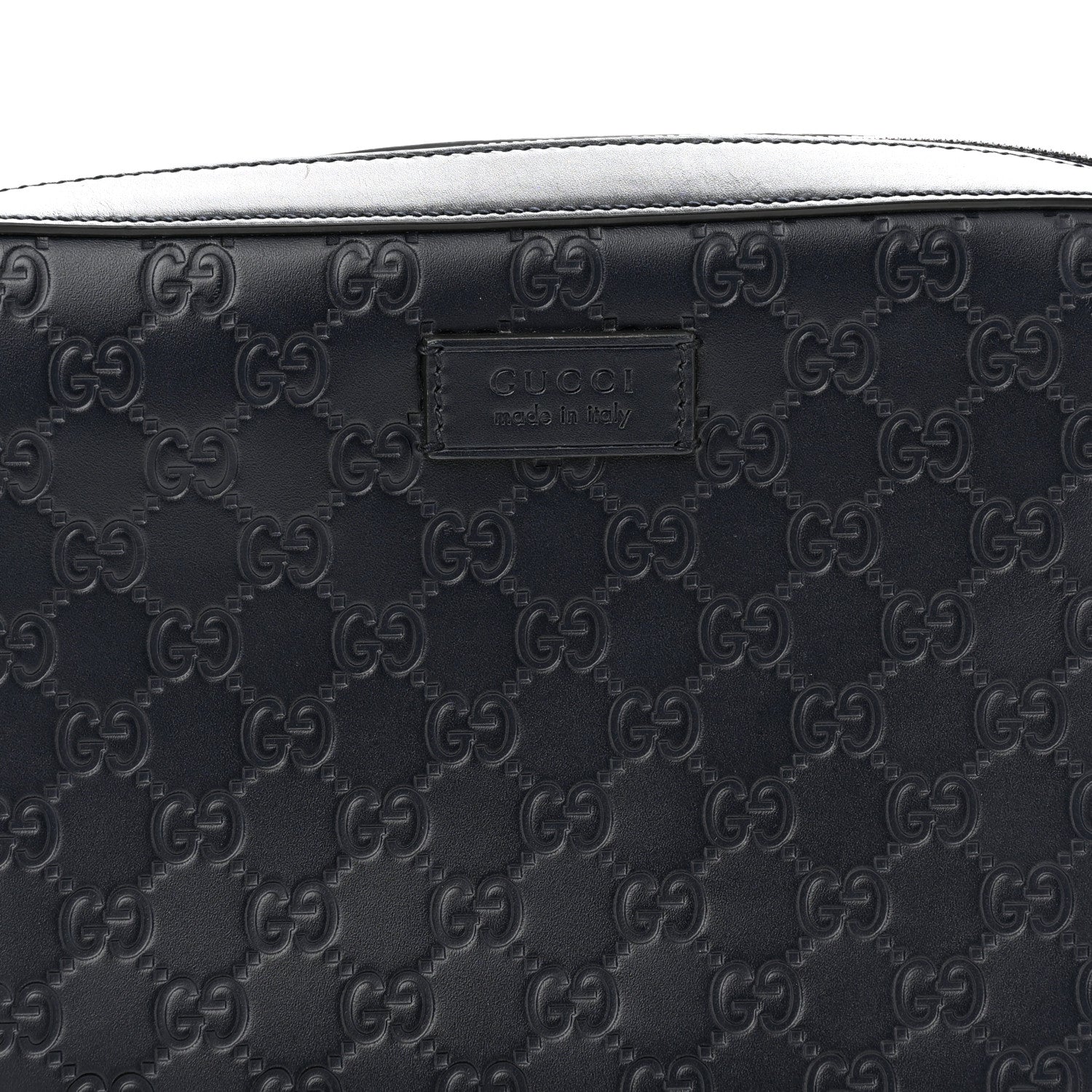 Gucci Guccissima Zip Pouch Wristlet Black 8 of 9