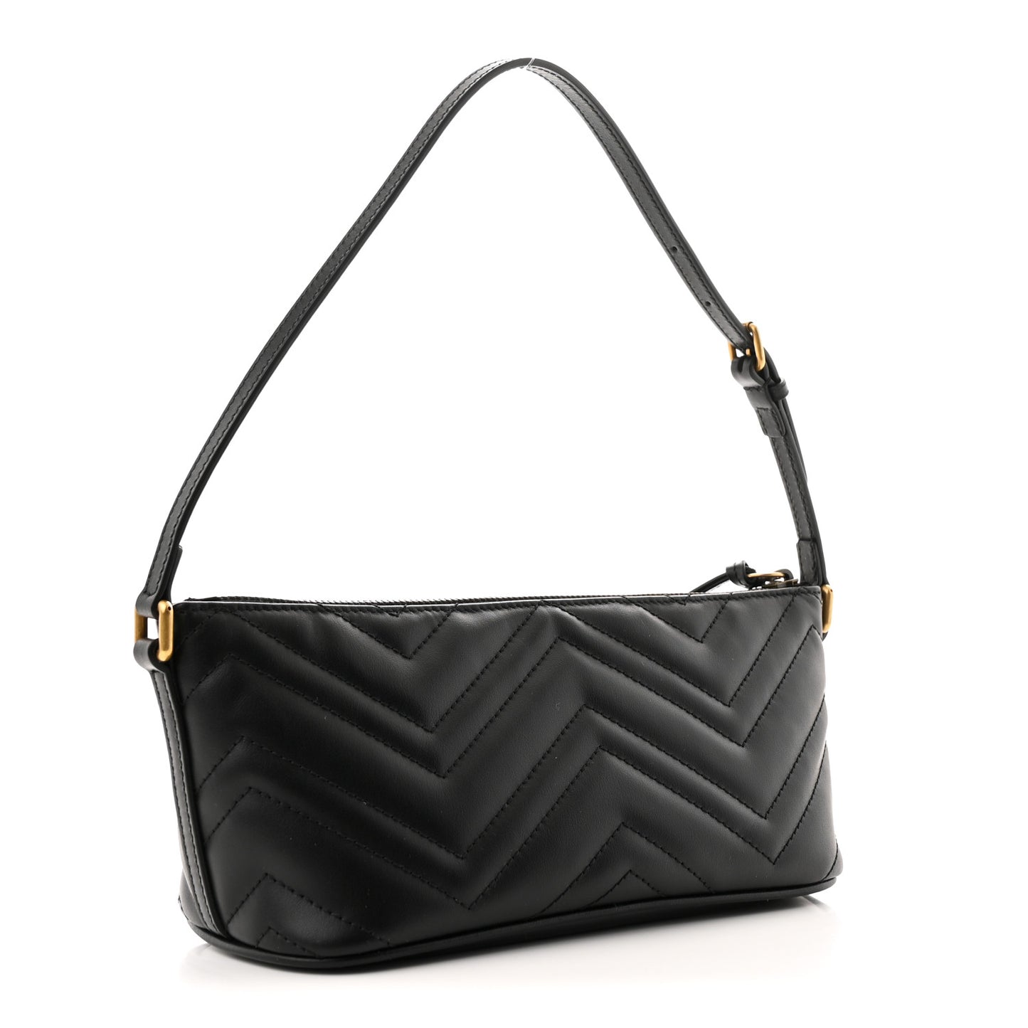 Calfskin Matelasse Chevron GG Marmont Sling Shoulder Bag Black
