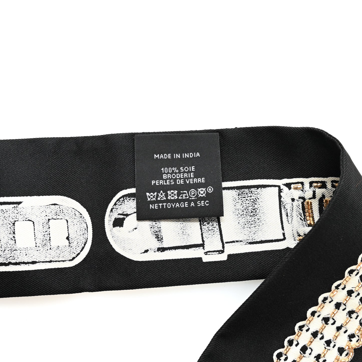 Silk Embroidered Bead Le Tresor De Medor Twilly Black