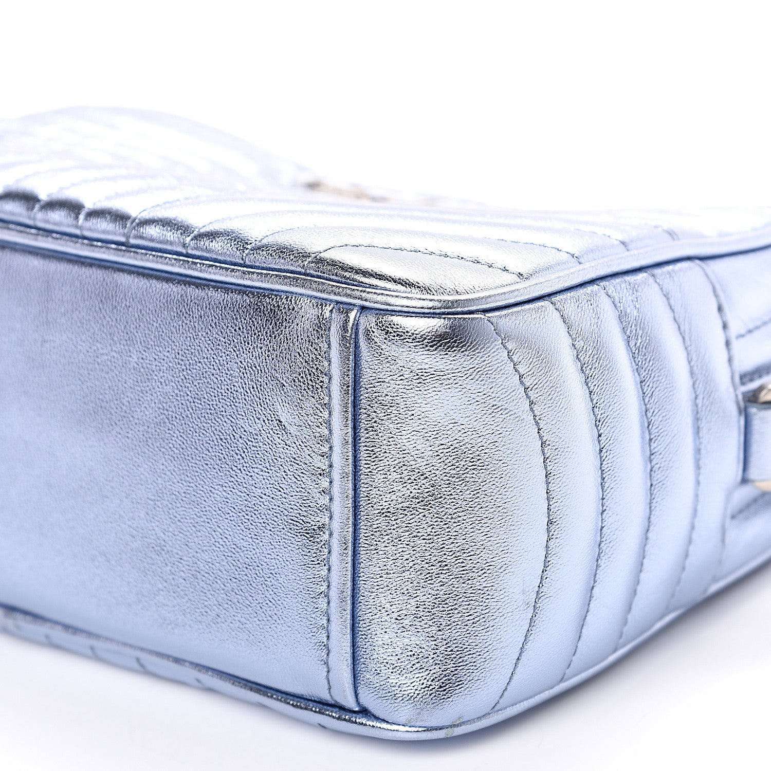 Prada Metallic Nappa Impunture Diagramme Crossbody Pervinca Mordore 7 of 7
