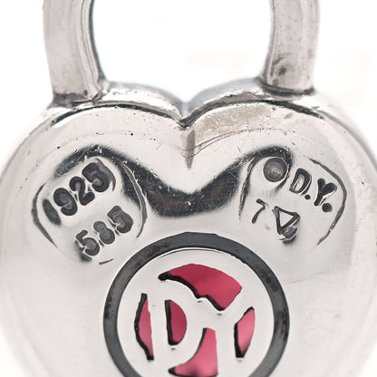 David Yurman Sterling Silver 14K Yellow Gold Garnet Heart Pendant 4 of 4