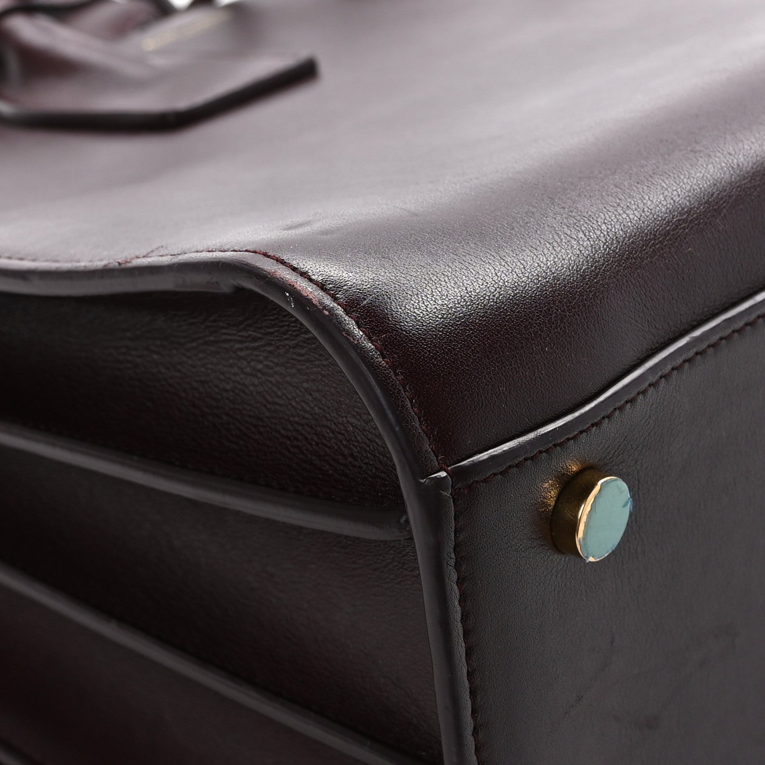 Saint Laurent Grained Calfskin Small Classic Sac De Jour Bordeaux 9 of 16