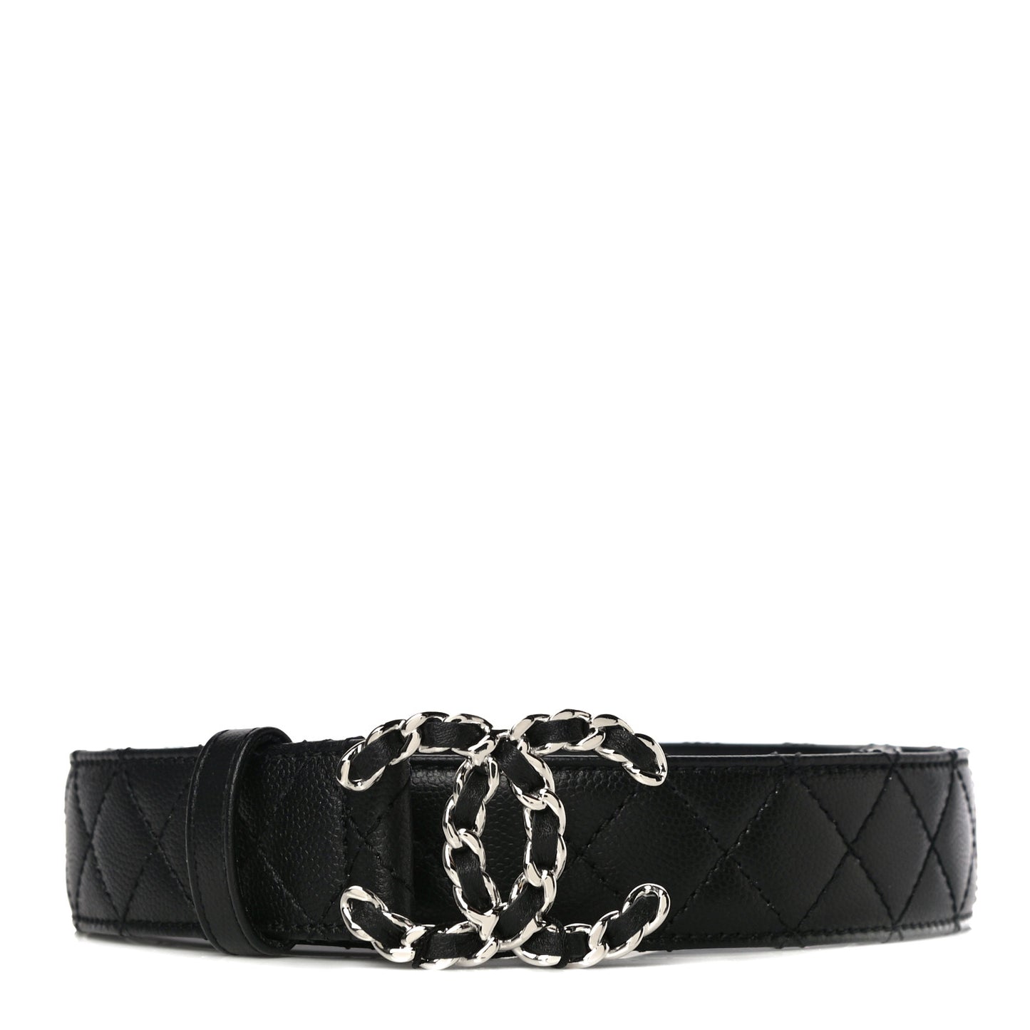 Caviar Quilted CC Chain Belt 85 34 Black