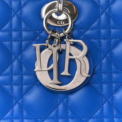 Christian Dior Lambskin Cannage Large Lady Dior Blue 8 of 10