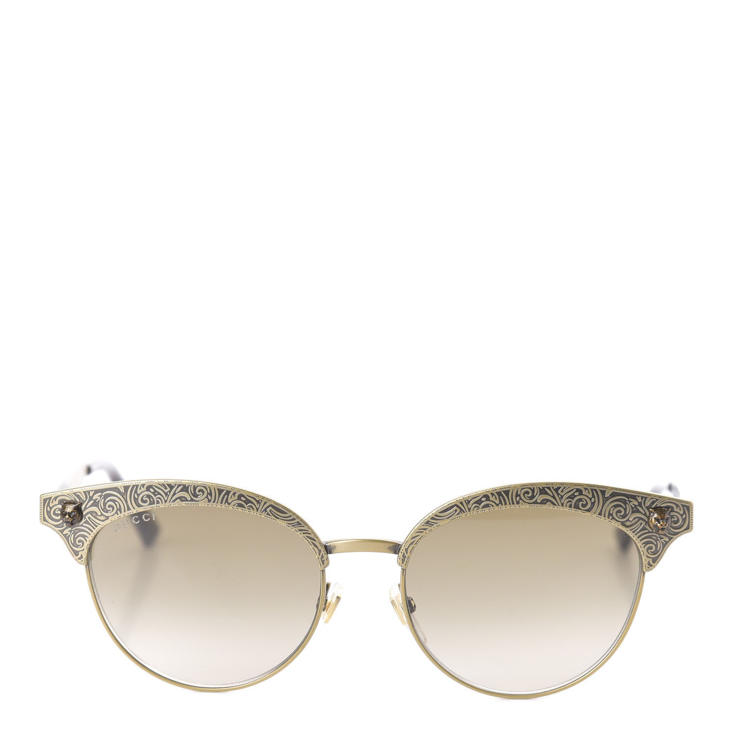 Gucci Metal Tiger GG0220S Sunglasses Antique Gold 2 of 8