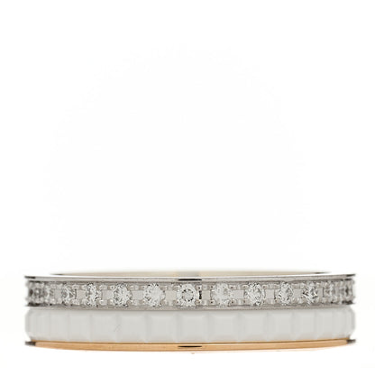 Boucheron 18K Pink White Gold Ceramic Diamond Quatre Classique Wedding Band Ring 46 3.75 1 of 6