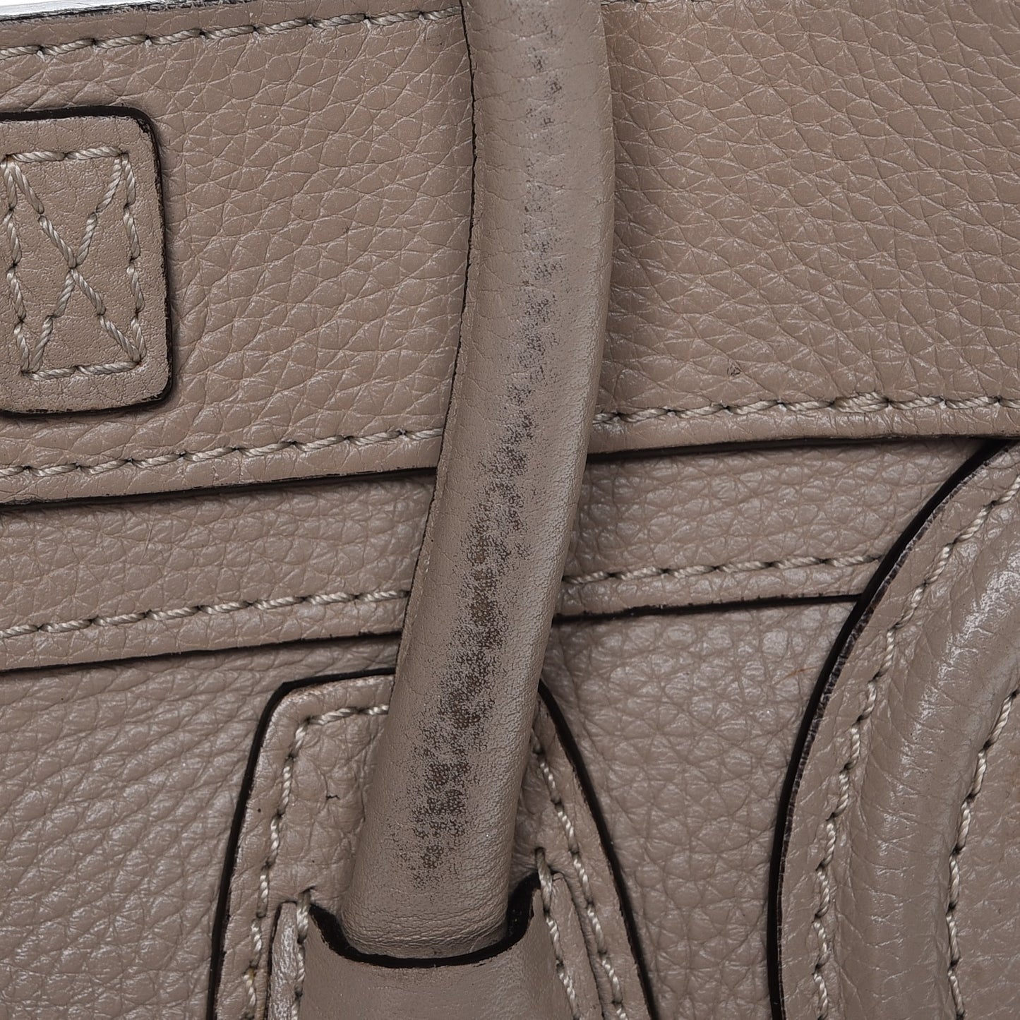 Drummed Calfskin Nano Luggage Dune