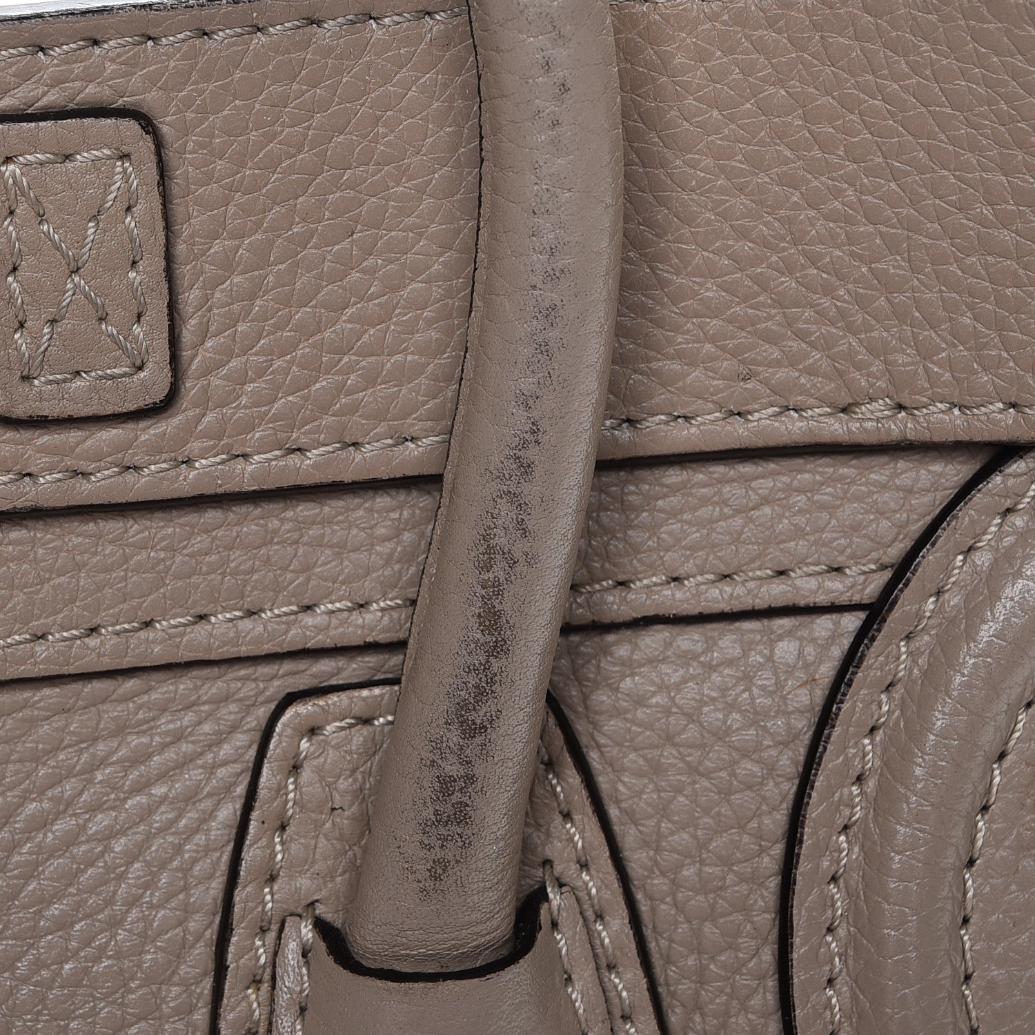 Celine Drummed Calfskin Nano Luggage Dune 15 of 18