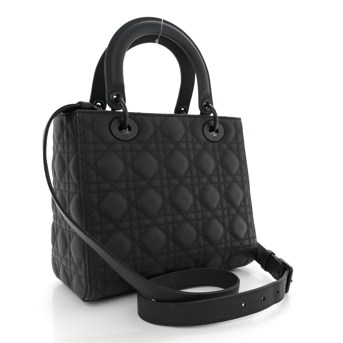 Ultra Matte Calfskin Cannage Medium Lady Dior Black