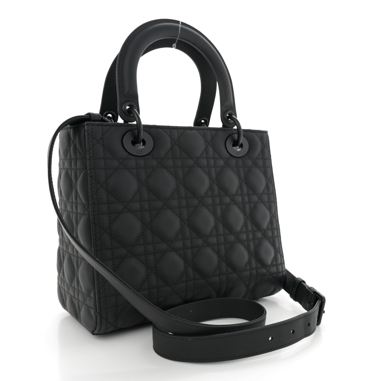Christian Dior Ultra Matte Calfskin Cannage Medium Lady Dior Black 2 of 14