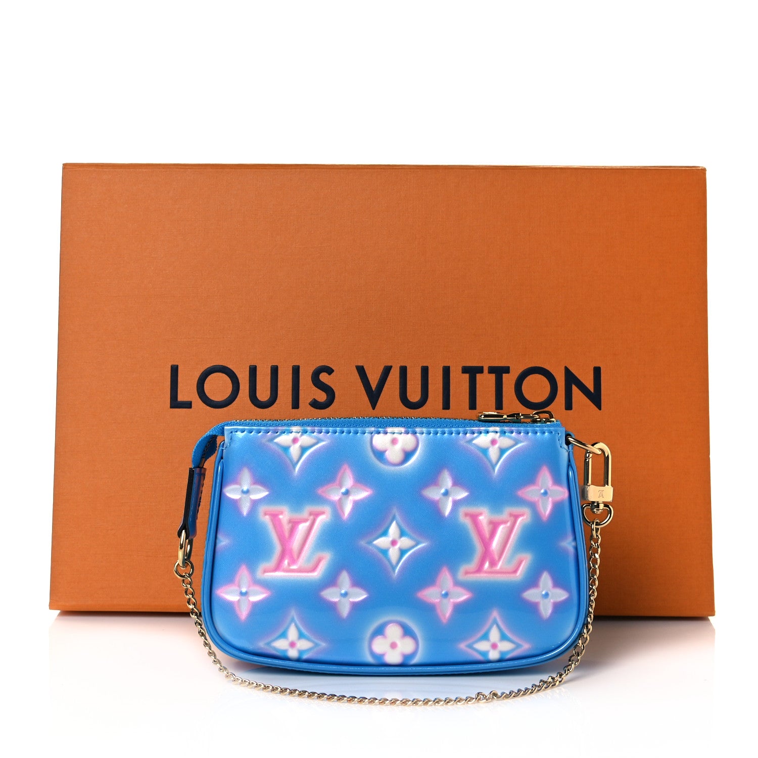 Louis Vuitton Vernis Valentine Mini Pochette Accessories Baby Blue