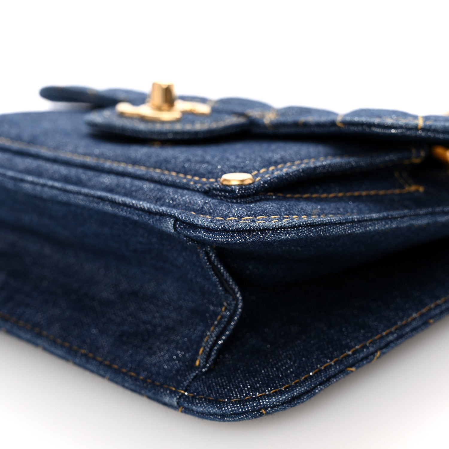 Chanel Denim Quilted Double You Mini Flap Blue 10 of 10