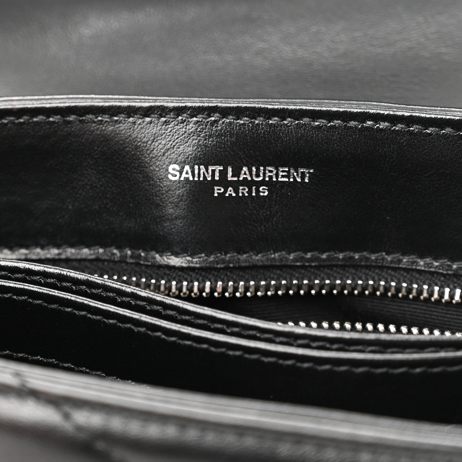 Saint Laurent Calfskin Y Quilted Monogram Toy Loulou Crossbody Bag Black 7 of 12