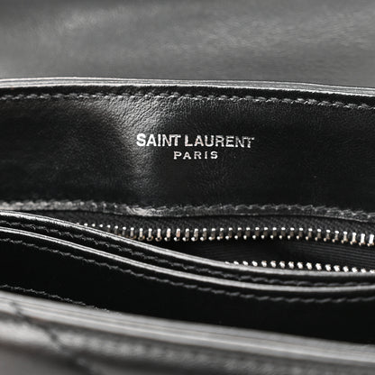 Saint Laurent Calfskin Y Quilted Monogram Toy Loulou Crossbody Bag Black 7 of 12